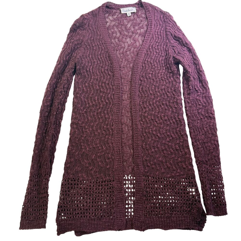 Cloud Chaser Women's Maroon/Purple Knit Sweater/Coverup - Size X-Small